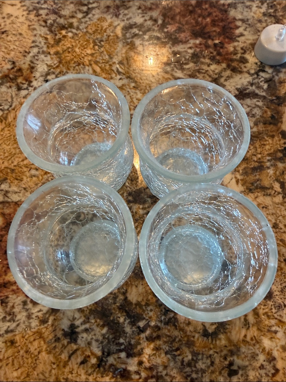 Mainstays Clear Crackle Glass Votive Holders Set of 4